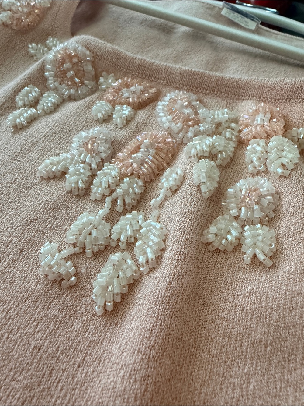 Vintage Beaded Embellished Women's Sleeveless Top - Blush